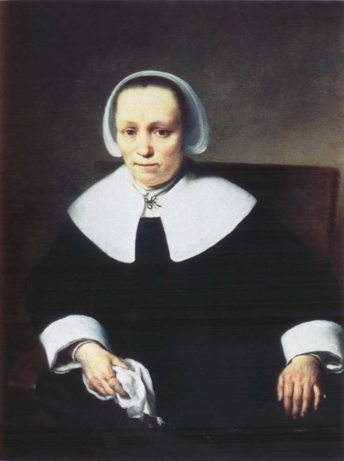 Portrait of a Lady with White Collar and Cuffs